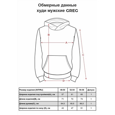 Худи мужское GREG G171-RM-3005 (гол.джин.м)