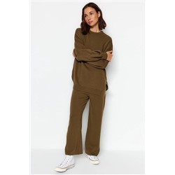 Khaki Wide Flom Balloon рукав вкладится вниз по поводу установки Twoaw24au00067