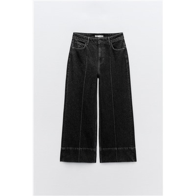 JEANS Z1975 WIDE LEG CROP TIRO ALTO NERVIO FRONTAL