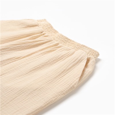 Комплект домашний женский (рубашка на запах, брюки) KAFTAN Basic размер 44-46, молочный