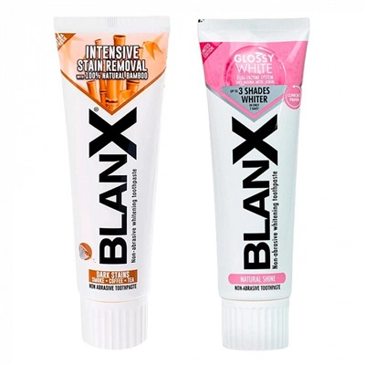 Набор из 2 паст Blanx Intensive Stain Removal, 75 мл + Blanx Glossy White, 75 мл