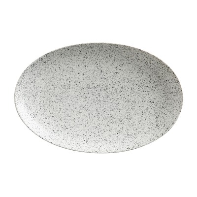 Блюдо, 25х16 см, фарфор P, светло-серое, в крапинку, Caviar Spekle, 56539