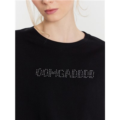 Джемпер женский черный со стразами