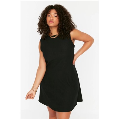 Black A -Line Bürümcük вязаное платье TBBSS22EL2370