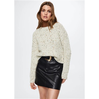Jersey canalé cuello redondo -  Mujer | MANGO OUTLET España