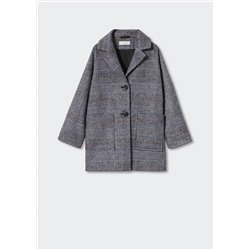 Abrigo solapas cuadros -  Niña | MANGO OUTLET España