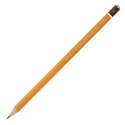 Карандаш чернографитный KOH-I-NOOR 1500, 1 шт., H, корпус желтый, заточенный, 150000H01170RU
