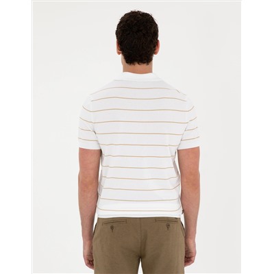 Brown Slim Fit Button с воротником поло