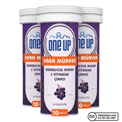 One Up Elderberry + витамин C + цинк 10 шипучих таблеток, коробка по 6 шт.