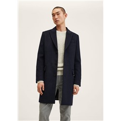 Abrigo largo lana reciclada -  Hombre | MANGO OUTLET España