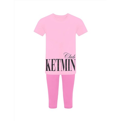Костюм для девочки KETMIN ЗЕФИР цв.Розовый (Футболка/Бриджи)