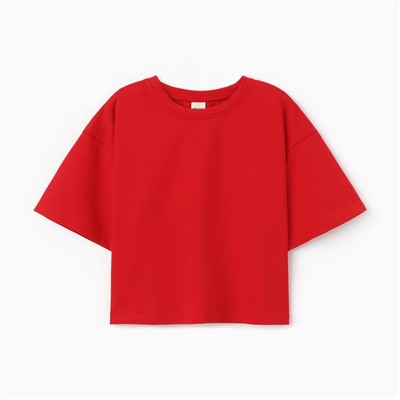 Футболка укороченная женская MINAKU OVERSIZE FIT: цвет фуксия, р-р 46