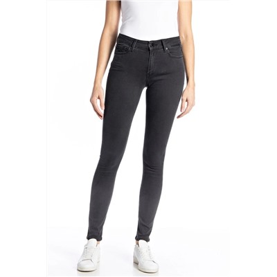 Vaquero skinny fit de tiro alto Luzien - Gris oscuro