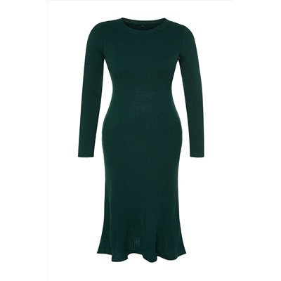 Emerald Green Fick Bicycle Oklar Midi Ditwear платье TBBAW24AH00021