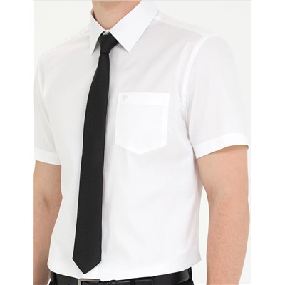 Классическая рубашка с коротким рукавом из белого Slim Fit