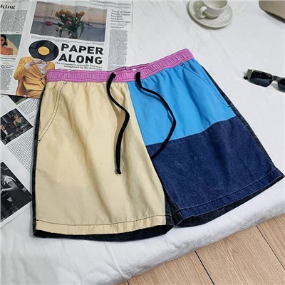 Мужские пляжные шорты Pull & Bea*r с эффектом потертостей в стиле колор блок 🩳  Экспорт