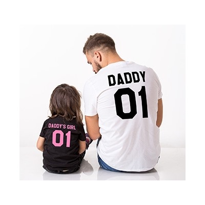 Футболки для папы и дочки "Daddy and Daddys girl"