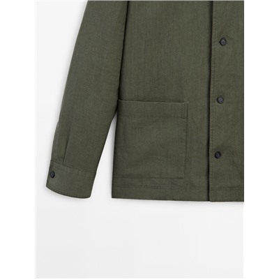 Sobrecamisa 100% lino bolsillos