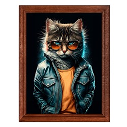 POSV-0385 Постер в рамке 17x23см Крутой кот