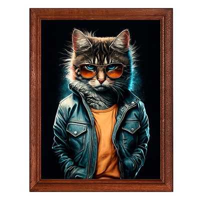POSV-0385 Постер в рамке 17x23см Крутой кот