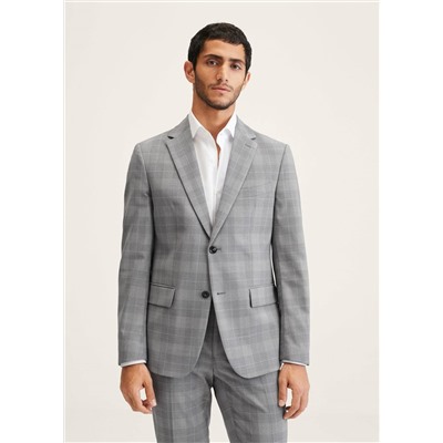 Americana traje slim fit lana cuadros -  Hombre | MANGO OUTLET España