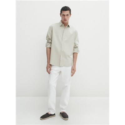 Camisa sarga tintado regular fit