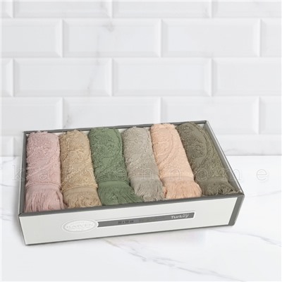 Полотенце кухонное  Карвен HITIT махра с бахромой 30*50 6 шт.в коробке НМ 631