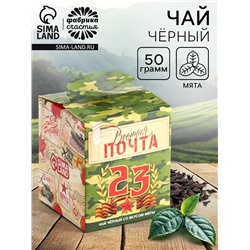 Чай подарочный «Военная почта. 23 февраля», вкус: мята, 50 г.