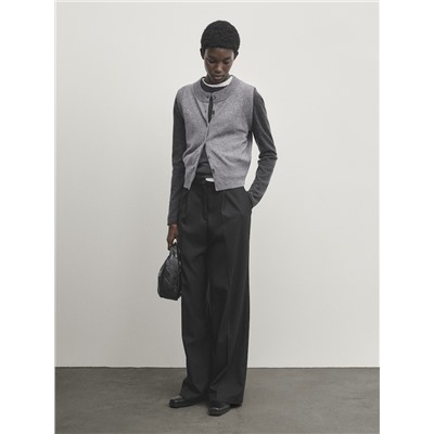 Pantalón ancho negro pinzas