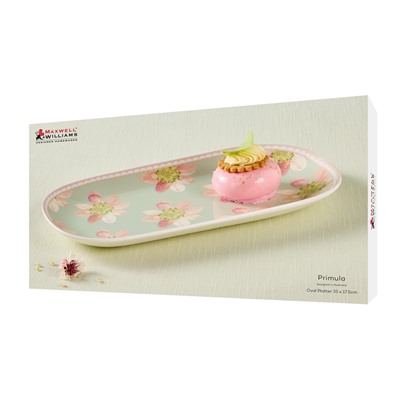 Блюдо, 32х17,5 см, фарфор P, овальное, серо-зеленое, Примула, Primula, 62999