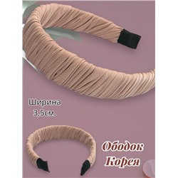 Ободок для волос текстильная кожа ОБ33 Цвет пудра