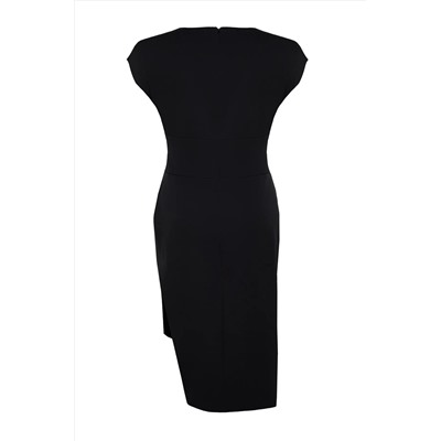 Черное тканое платье Shirred TBBSS22AH0247