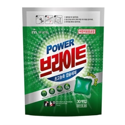 MUKUNGHWA Жидкое средство для стирки "Power Bright Ultra-Concentrated Capsules" («Лес»/ультраконцентрированное/капсулы) 30 шт., мягкая упаковка / 10