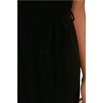 Эластичное вязаное платье миди с V-образным вырезом Black Tie TWOSS22EL2795
