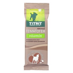 Гематоген Titbit мясной для собак, витаминный, 35 г