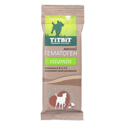 Гематоген Titbit мясной для собак, витаминный, 35 г