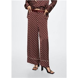 Pantalón satinado lunares -  Mujer | MANGO OUTLET España