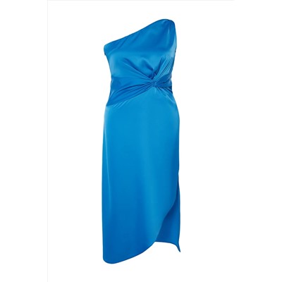 Saks Satin Stylish Asymmetric One Drink Long Pless Tbbss24ah00113