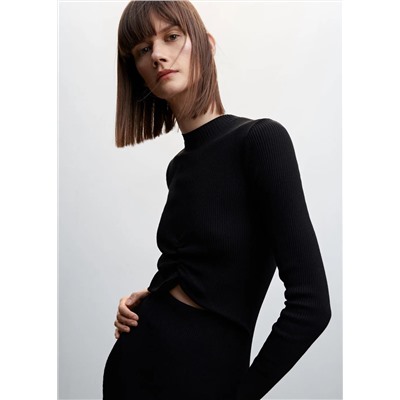 Vestido punto abertura -  Mujer | MANGO OUTLET España