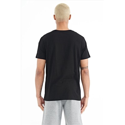 Черная мужская футболка с круглым вырезом Peter — 88204 A11ER-88204