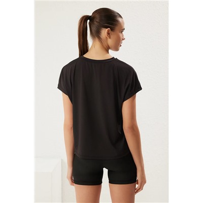 Black Micro Fabric Sports Thryt Fit Thmss25ts00001