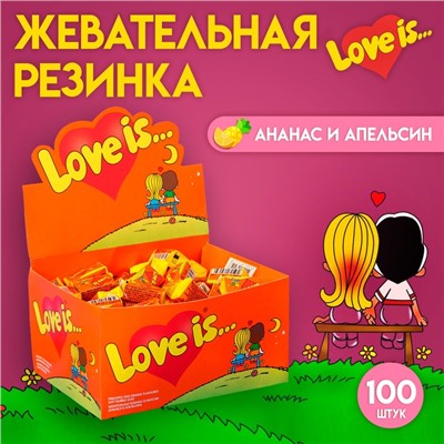 Жевательная резинка Love is «Ананас и апельсин», 4,2 г