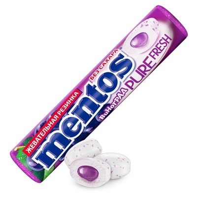Жевательная резинка Mentos Pure Fresh вкус Виноград, 15.5 г