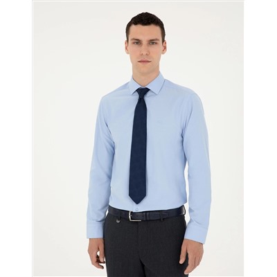 Blue Slim Fit Basic рубашка основная рубашка