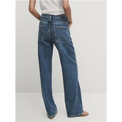 Jeans tiro bajo corte recto