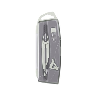 Готовальня BRAUBERG ULTRA, 3 предмета: циркуль 135 мм, запасные грифели, насадка, графитовый цвет, 210821