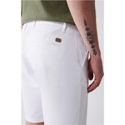 Белые гибкие шорты Patara Chino Kanvas