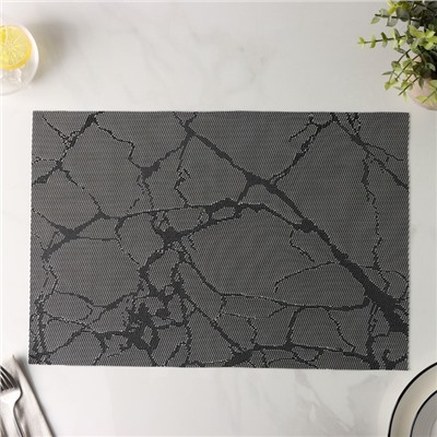 Салфетка сервировочная на стол Magistro «Мрамор», 45×30 см, серая