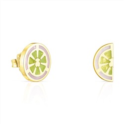 Pendientes asimétricos St Tropez - plata bañada en oro amarillo de 18 kt