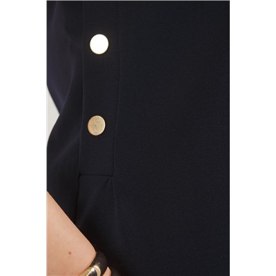 Navy Blue Mini Gold Button Bline